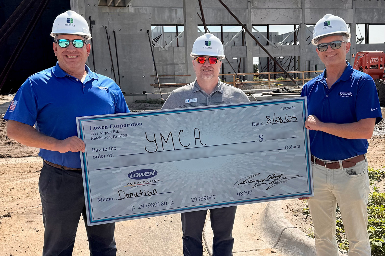 Lowen Donates to YMCA,  Supporting a New Facility  image.