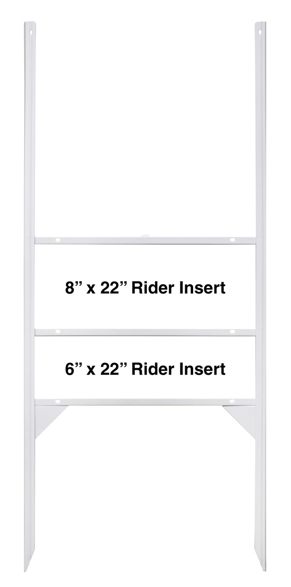 NextHome Angle Iron H-Frame with 8h x 22w and 6h x 22w Rider Inserts (TH) White, 30"h x 22"w