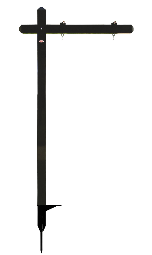 Independent Aluminum Sign Post w/ Snap Ground Anchor, 18"h x 24"w Panel - Black