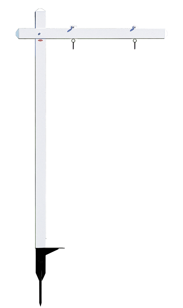 Independent Aluminum Sign Post w/ Snap Ground Anchor, 19"h X30"w or 20"h x 28"w Panel - White