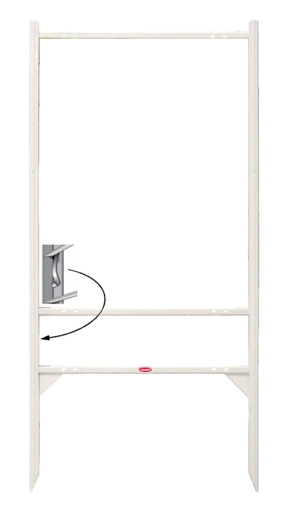 Independent Angle Iron Frame with One Rider Insert, 30"h x 24"w, White