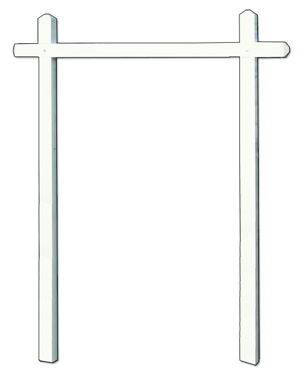 Independent real estate aluminum post for commercial sign panels, 36"h x 36"w Panel - White