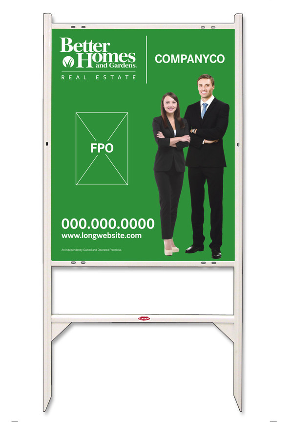 Better Homes and Gardens Real Estate Angle Iron Frame and Sign Panel Unit, 30"h x 24"w