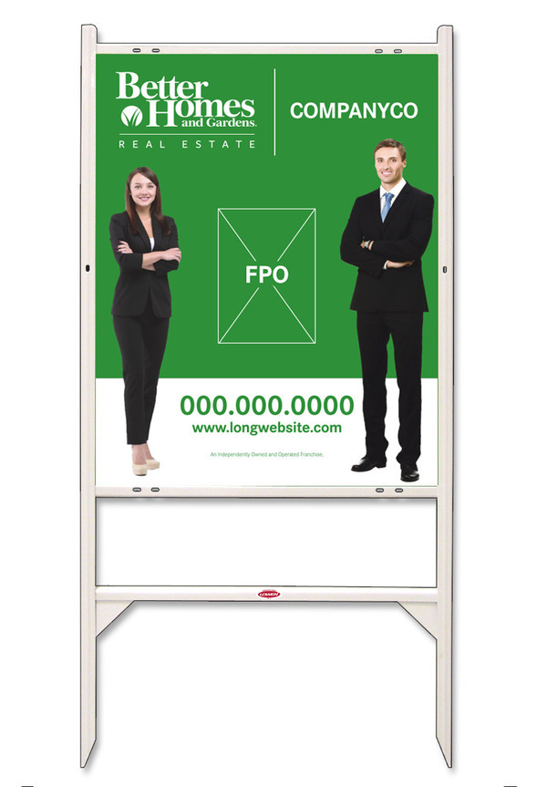 Better Homes and Gardens Real Estate Angle Iron Frame and Sign Panel Unit, 30"h x 24"w