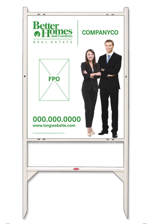 Better Homes and Gardens Real Estate Angle Iron Frame and Sign Panel Unit, 30"h x 24"w