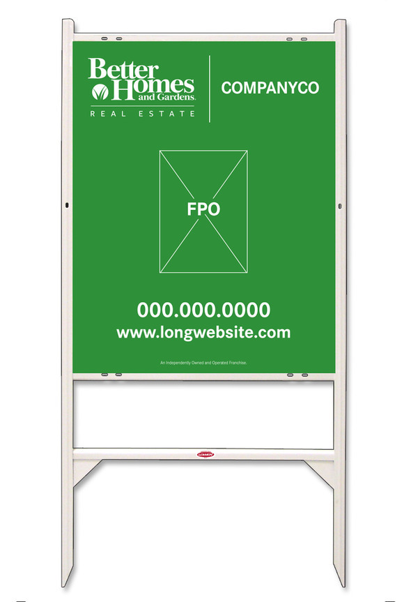 Better Homes and Gardens Real Estate Angle Iron Frame and Sign Panel Unit, 30"h x 24"w