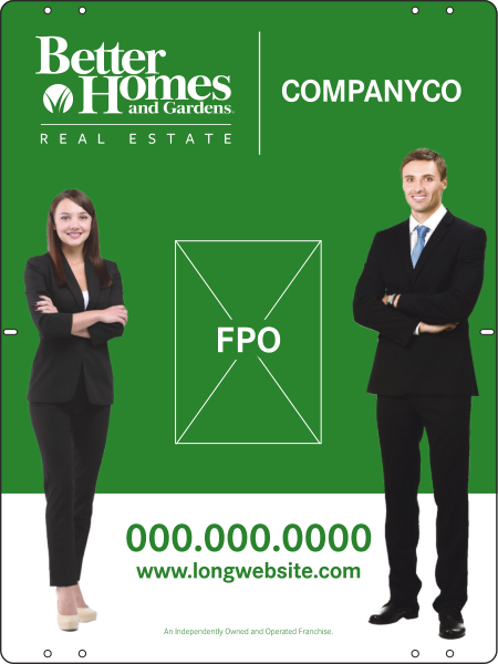 Better Homes and Gardens Real Estate Sign Panel, 24 GA Steel 24"h x 18"w