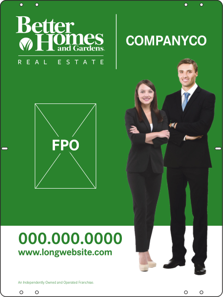 Better Homes and Gardens Real Estate Sign Panel, 24 GA Steel 24"h x 18"w