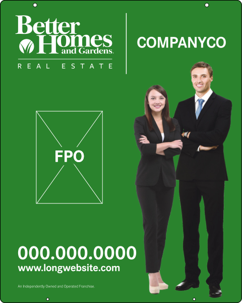 Better Homes and Gardens Real Estate Hanging Sign Panel with grommets, 24 GA steel 30"h x 24"w