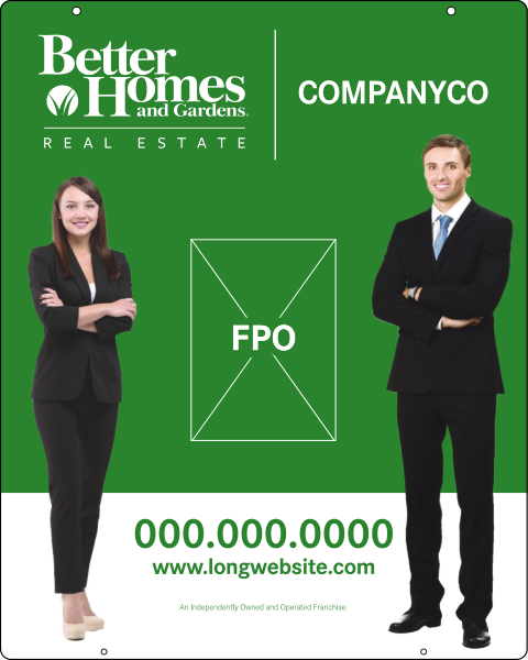 Better Homes and Gardens Real Estate Hanging Sign Panel, 30"h x 24"w, 3mm Aluminum Composite