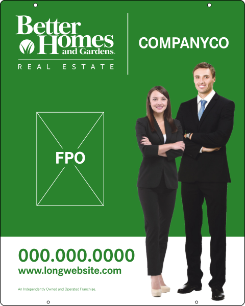 Better Homes and Gardens Real Estate Hanging Sign Panel, 30"h x 24"w, 3mm Aluminum Composite