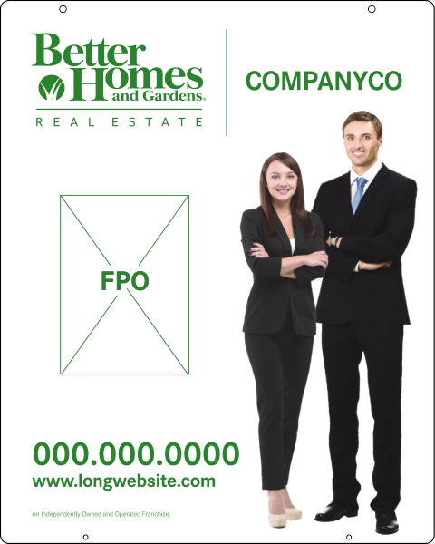 Better Homes and Gardens Real Estate Hanging Sign Panel, 30"h x 24"w, 3mm Aluminum Composite