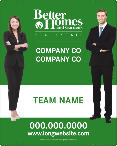 Better Homes and Gardens Real Estate Sign Panel, 24 GA Steel 30"h x 24"w