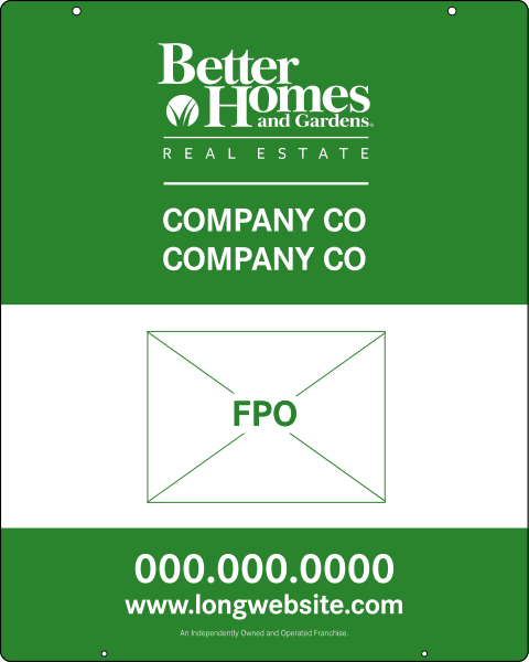 Better Homes and Gardens Real Estate Hanging Sign Panel, 30"h x 24"w, 3mm Aluminum Composite