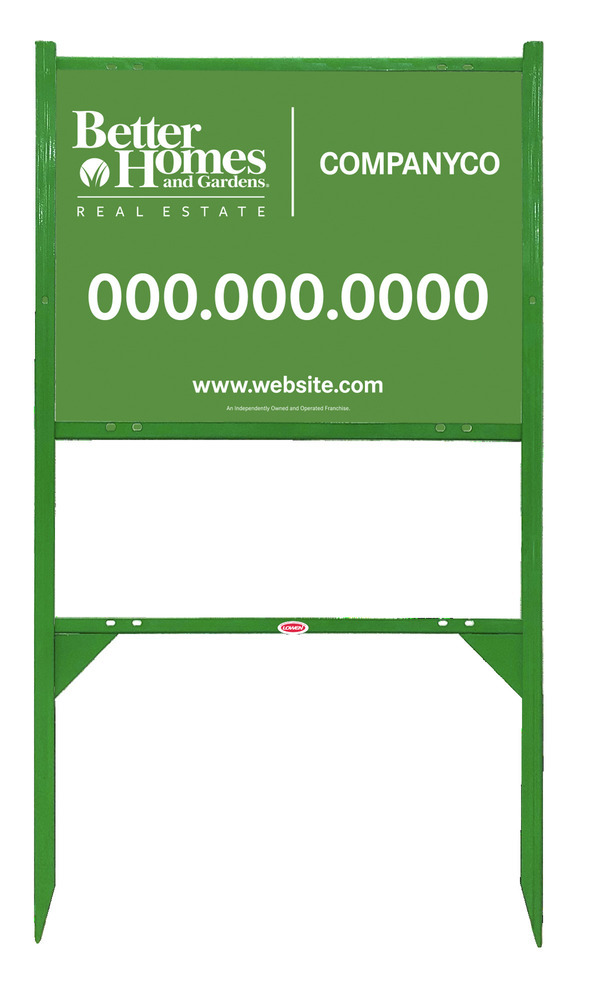 Angle Iron Frame And Sign Panel Unit, 18"H X 24"W, Green