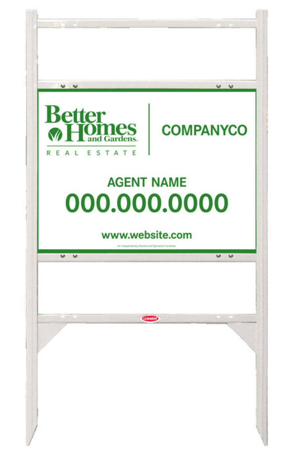 Angle Iron Frame With Two Rider Inserts And Agent Sign Panel Unit, 18"H X 24"W