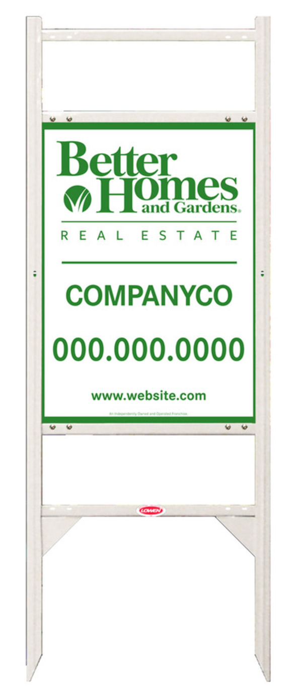 Angle Iron Frame And Sign Panel Unit With Two Rider Inserts, 24 GA Steel 24"H X 18"W