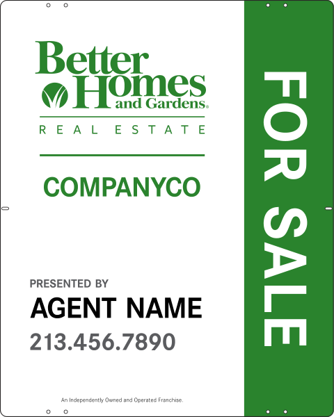 Agent Name W/ For Sale Sign Panel, 30"H X 24"W, Steel