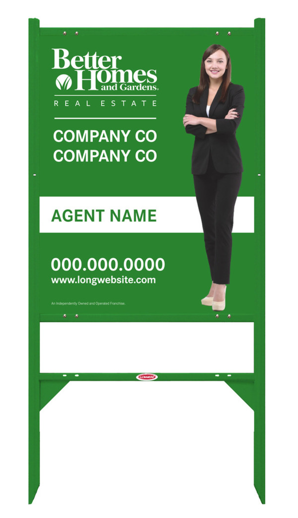 Better Homes and Gardens Real Estate Angloe Iron Frame and Sign Panel Unit, 30"h x 24"w, Green