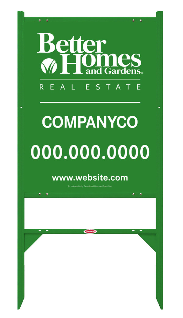 Angle Iron Frame And Sign Panel Unit, 30"H X 24"W, Green