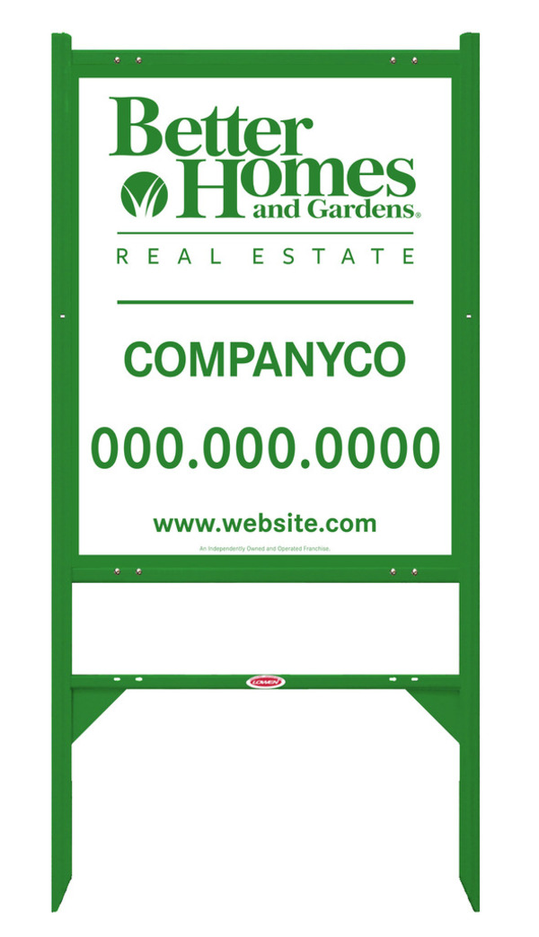 Angle Iron Frame And Sign Panel Unit, 30"H X 24"W, Green