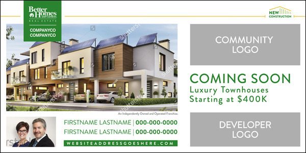 Better Homes and Gardens Real Estate Commercial Sign SF Panel 48"h x 96"w, 6mm Alumalite