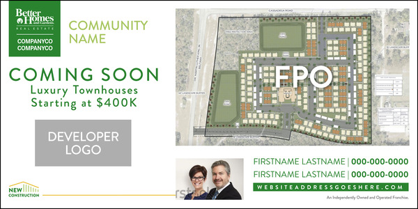 Better Homes and Gardens Real Estate Commercial Sign SF Panel 48"h x 96"w, 6mm Alumalite