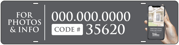 For Photos & Info Text Sign Riders, 6"H X 24"W, Steel