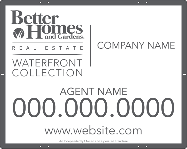 Waterfront Collection Real Estate Agent Panel, 24 GA Steel 24"H X 30"W