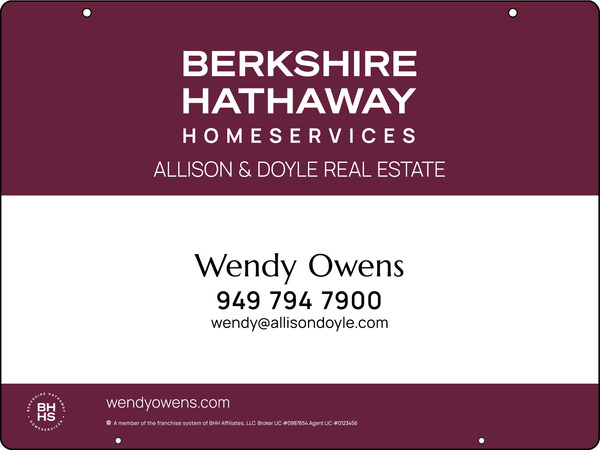 Hanging Agent Sign Panel, 18"H X 24"W, Steel