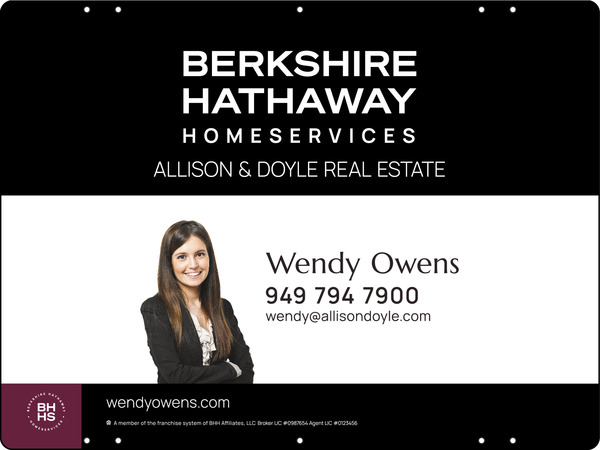 Berkshire Hathaway HomeServices Cut Out Photo Sign Panel, 18"h x 24", Steel