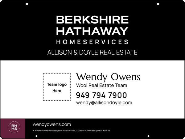 Hanging Team Logo Sign Panel, 18"H X 24"W, Steel