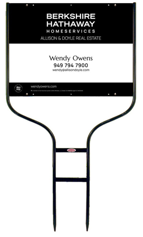 Round Rod Frame And Agent Sign Panel Unit, 18"H X 24"W, Steel