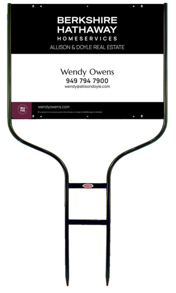 Round Rod Frame And Agent Sign Panel Unit, 18"H X 24"W, Steel