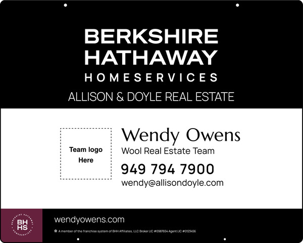 Hanging Team Logo Sign Panel, 24"H X 30"W, Steel