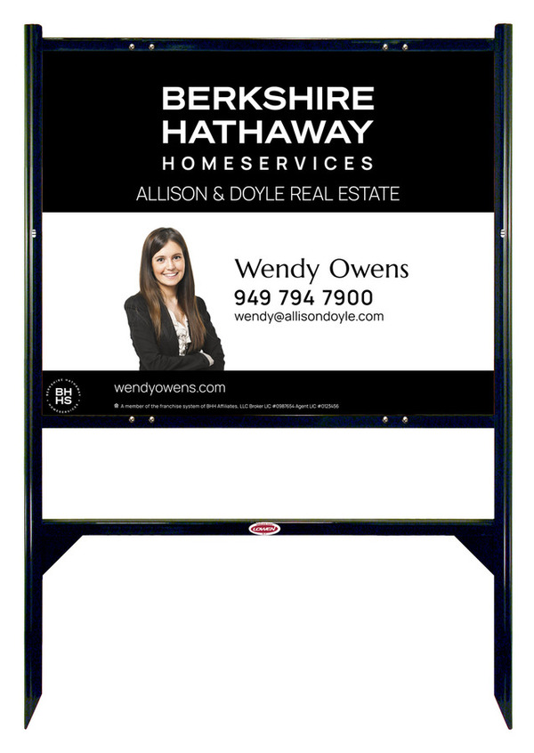 Berkshire Hathaway HomeServices Angle Iron Frame and Cut Out Photo Sign Panel Unit, 24"h x 30"w, Steel