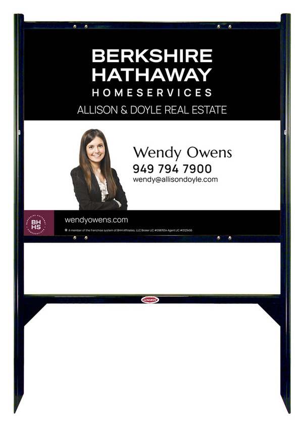 Berkshire Hathaway HomeServices Angle Iron Frame and Cut Out Photo Sign Panel Unit, 24"h x 30"w, Steel