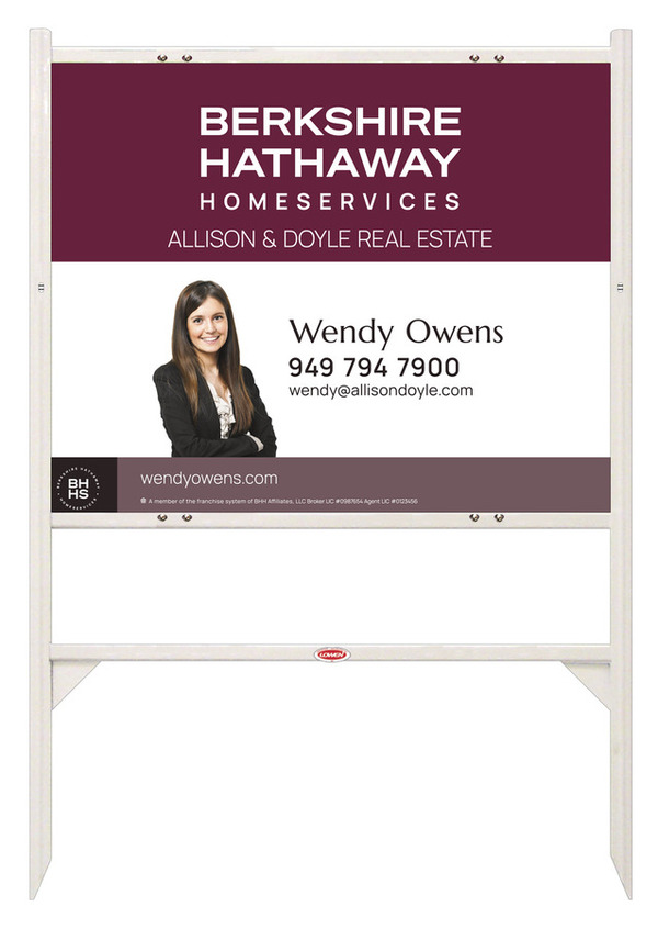 Berkshire Hathaway HomeServices Angle Iron Frame and Cut Out Photo Sign Panel Unit, 24"h x 30"w, Steel
