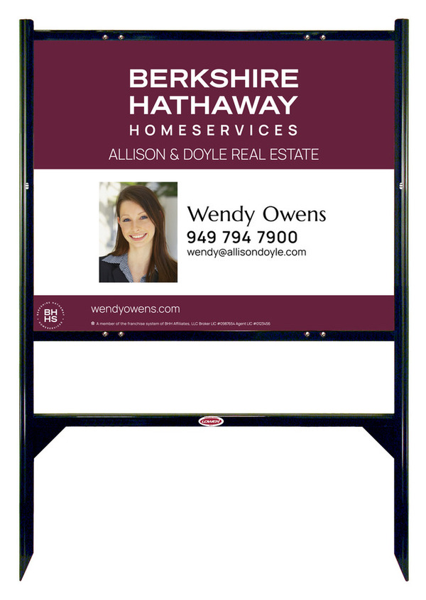 Angle Iron Frame And Agent Photo Sign Panel Unit, 24"H X 30"W, Steel