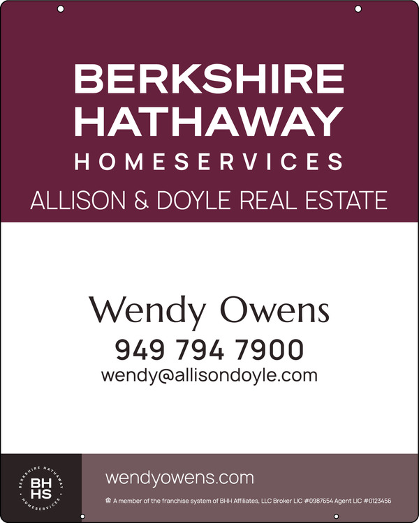 Reflective Hanging Agent Sign Panel, 30"H X 24"W, 3mm Aluminum Composite