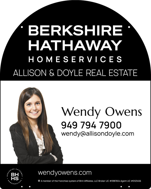 Berkshire Hathaway HomeServices Reflective Hanging Arc Top Cut Out Photo Sign Panel, 30"h x 24"w, Steel