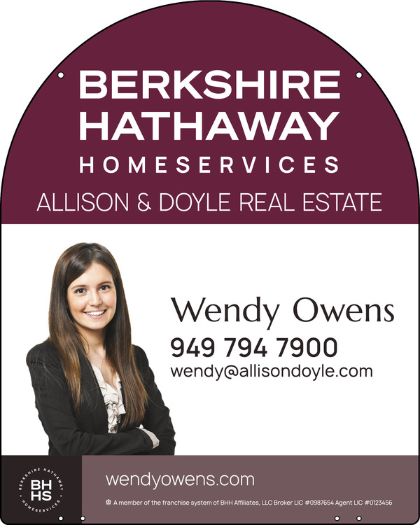 Berkshire Hathaway HomeServices Reflective Hanging Arc Top Cut Out Photo Sign Panel, 30"h x 24"w, Steel