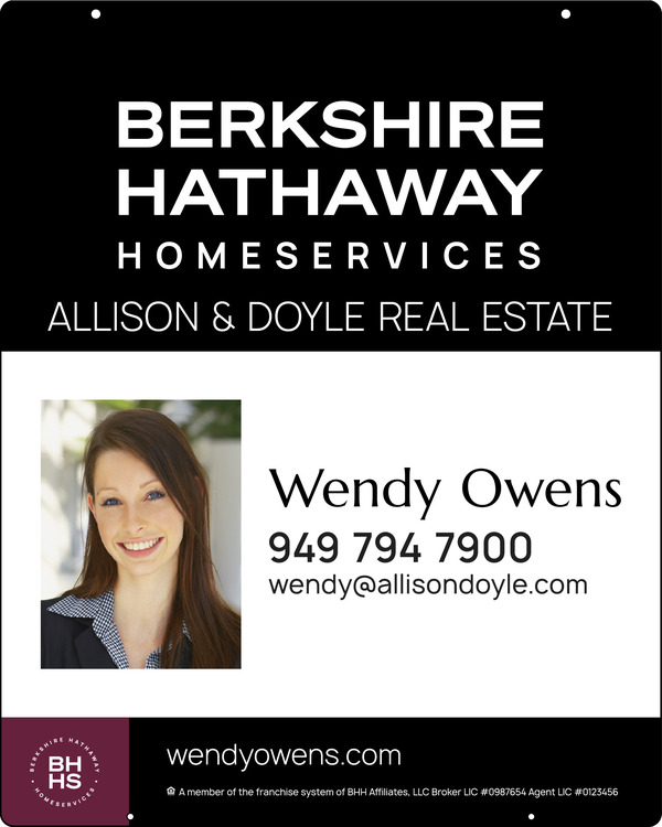 Hanging Agent Photo Sign Panel, 30"H X 24"W, Steel