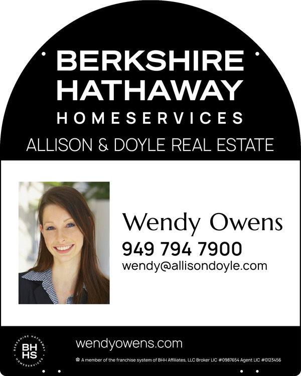 Hanging Arc Top Agent Photo Sign Panel, 30"H X 24"W, Steel