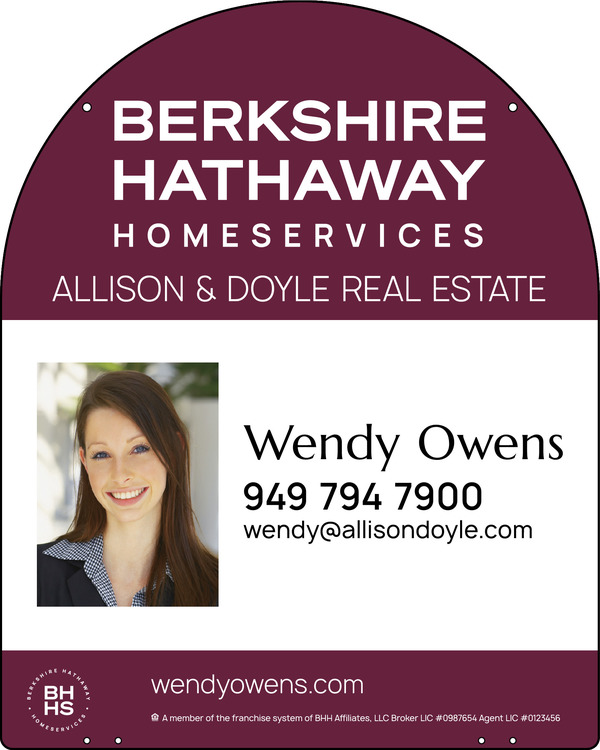 Hanging Arc Top Agent Photo Sign Panel, 30"H X 24"W, 3mm Aluminum Composite