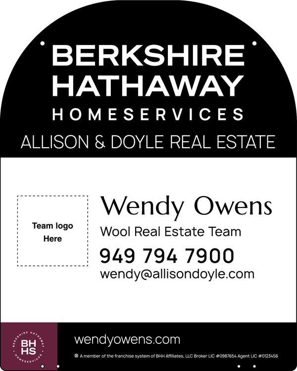 Hanging Yard Arm Dome Team Logo Sign Panel, 30"H X 24"W, 3mm Aluminum Composite