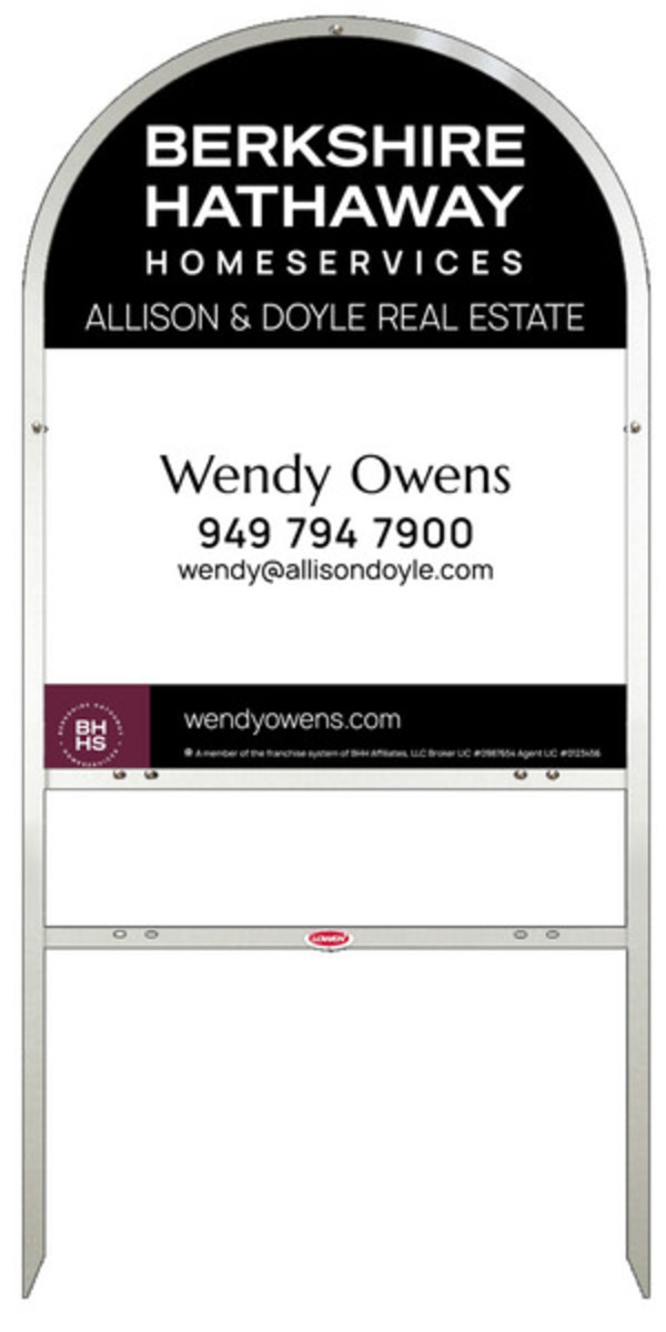 Arc Top Frame W/ 1 Rider Inserts And Agent Sign Panel Unit, 30"H X 24"W, Steel