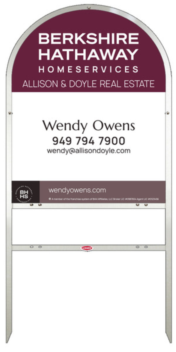 Arc Top Frame W/ 1 Rider Inserts And Agent Sign Panel Unit, 30"H X 24"W, Steel