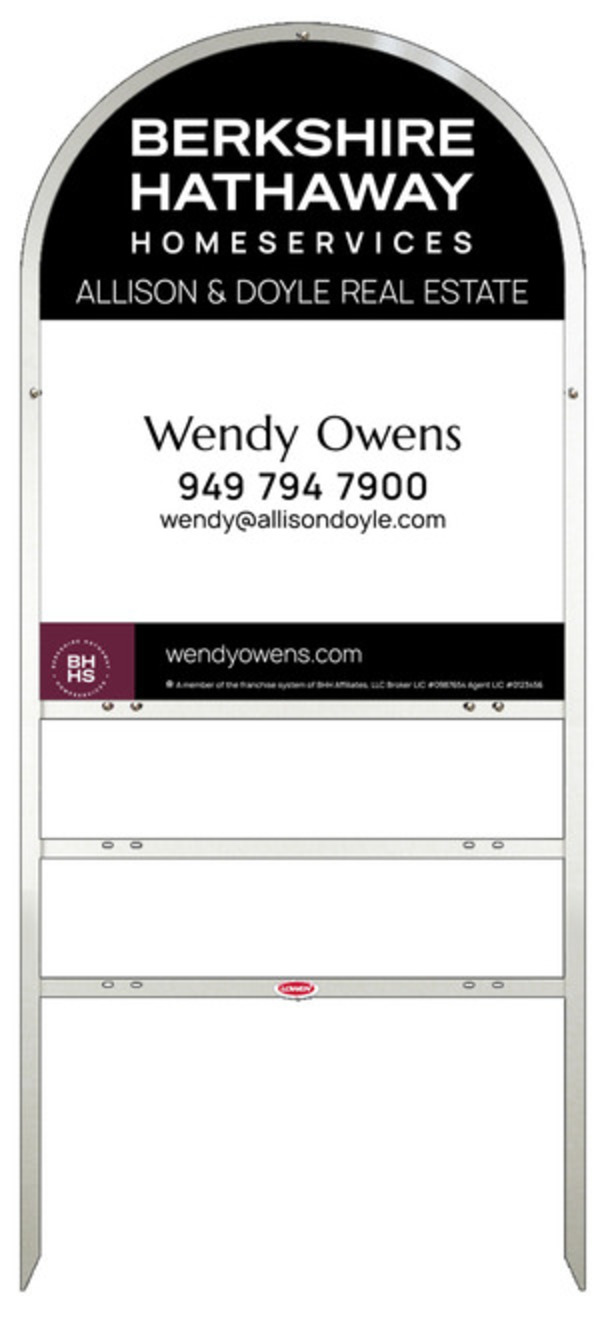 Arc Top Frame W/ 2 Rider Inserts And Agent Sign Panel Unit, 30"H X 24"W, Steel