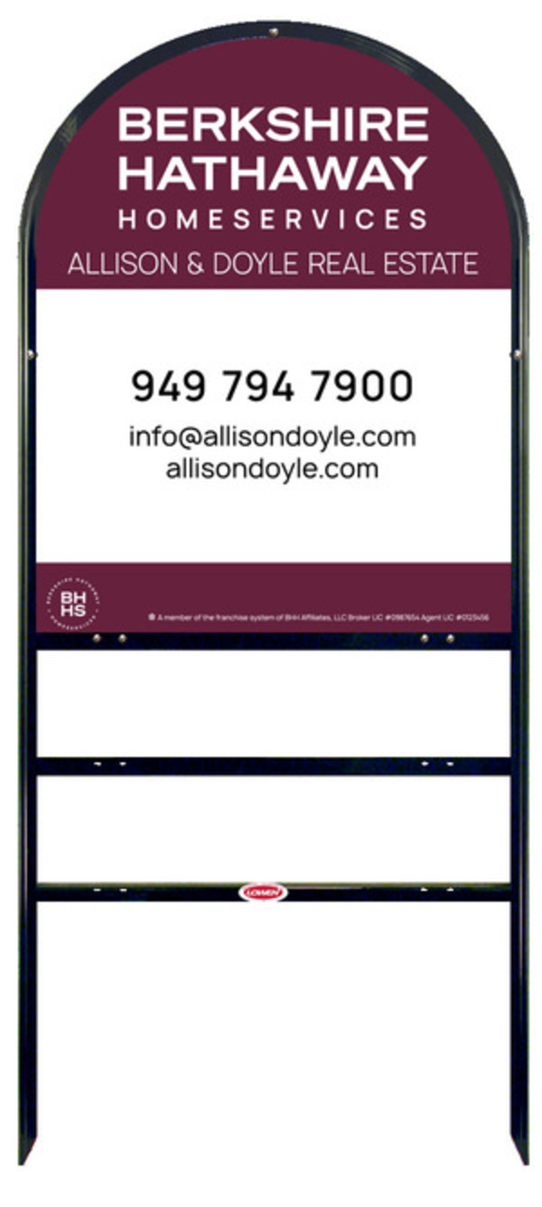 Arc Top Frame W/ 2 Rider Inserts And Office Sign Panel Unit, 30"H X 24"W, Steel